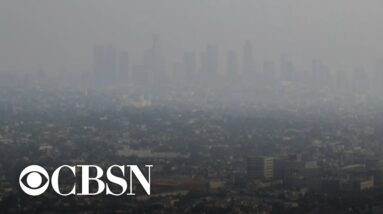 a view of smog over Los Angeles showing air pollution
